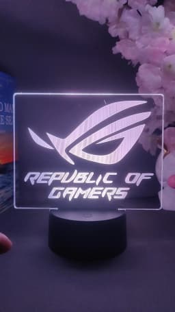 LED ROG Logo Light 7/16 Color Changing rgb for Plexiglass Cool Gaming Room Desktop Decoration Atmosphere Lighting Dec Gamer Gift