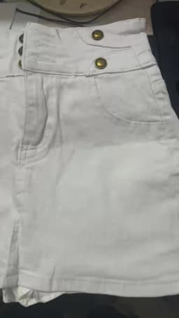 New White High-Waisted Denim Skirt Button A-Word Hip Skirts for Women with Pocket