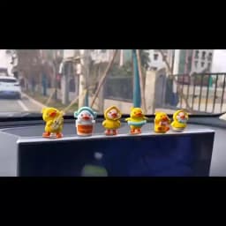 6pcs Anime Figure Little Yellow Duck Model Decor Cute Car Mounted Ornaments Auto Interior Dashboard Accessories for Girls Gifts