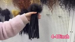 6-20 Inch 100% Human Hair Inter Loc Extensions 0.6cm Width Full Handmade Dreadlock Extensions for Men Women Kids Can Be Dye