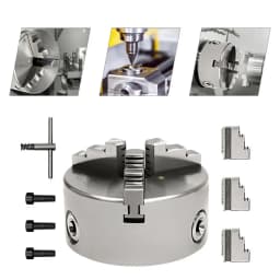80mm/100mm/125mm 3-Jaw Self-Centering Chuck Adjustable Lathe Chuck Tools Set with Wrench for Clamping Milling Drilling Turning