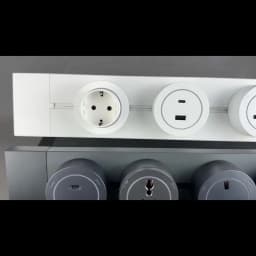 Track Socket Kitchen Wall Outlet, FR EU US UK Universal Standard Round Romovable Adapter Plug,Electrical Outlet with USB, Black