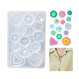 Handmade Button Silicone Resin Casting Molds Tiny Button Epoxy Pendant Mold Keychain Making Supply DIY Craft