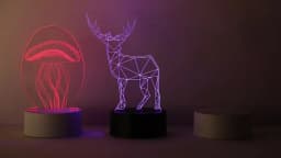 6 Sets DIY 3D Night LED Light Lamp Including 6 Light Display Stands And Clear Acrylic Sheets With Remote And USB Cables For Room
