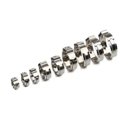 304 Stainless Steel Single Ear Stepless Hose Clamps Assortment Kit Water Pipe Sealing Clips with 1PC Professional Clamp Pliers