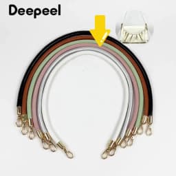 2Pcs Deepeel 30/40/60cm PU Leather Bag Handles with Metal Clasps Handbag Purse Replacement Strap DIY Bags Accessories