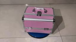 Makeup Case Handheld Aluminum Alloy Storage Box Large Capacity With Mirror Professional Makeup Artist Portable Makeup Toolbox