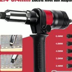 Electric Rivet Gun Electric Drill Rivet Gun Adapter Cordless Riveting Tool Kit Plug-in Rivet Tool 2.4mm/3.2mm/4.0mm/4.8mm/6.4mm