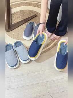 Shevalues Fur Plush Men Slippers Warm Fluffy House Slippers Men Winter Cotton Slippers Outdoor Anti-slip Fashion Fuzzy Slippers