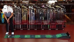PGM TL021 indoor golf velvet rubber bottom putter trainer practice mat, 3M with return lane