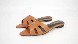 2025 Sexy Pointed Cowhide Flat Sandals, Easily Light Up Your Summer Shoe Cabinet, Suitable for Summer Dates and Office Work