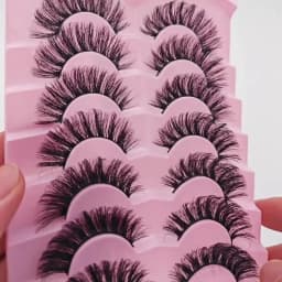 7 Pairs False Eyelashes Wispy Lashes Natural Look Fake Eyelashes Cat Eye Lashes Faux Mink Fluffy Strip False Lashes Pack