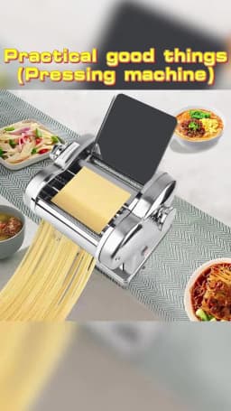 110V Stainless Steel Electric Noodle Maker Machine, 135W Dual Blades 6 Thickness Settings Automatic Pasta Dough Roller Machine