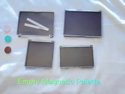 XL Large Empty Magnetic Plastic Eyeshadow Palette Makeup Storage Box Clear Lid & 20pcs Adhesive Metal Stickers