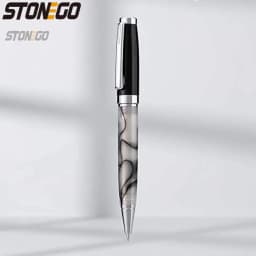 STONEGO Capless Metal Chrome Twist Ballpoint Pen , Elegant Signature Pen Gift Pens for Men Women