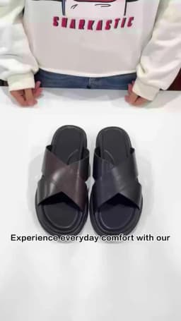 Leather Non-slip Elegant Slippers Top Grade Cowhide Vamp Soft Shoes Mens Daily Wear Comfortable Sandals