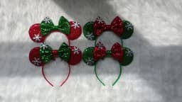 New Christmas Days Wheels Mouse Ear Headband Sequin Bows Girl Adult Kids DIY Party Cosplay Hair Accessories Princess Hairband