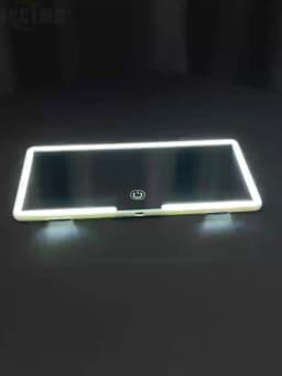 Fccemc Car Sun Visor Makeup Mirror LED Touch Screen Adjustable Brightness Auto Interior Makeup HD Mirror Charging Vanity Mirror