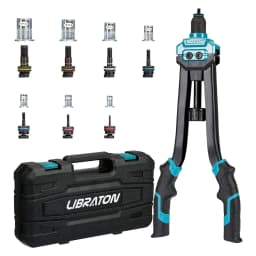 Libraton 16" Rivet Nut Tool Set Hand Rivet Nut Gun with 68PCS Rivet Nuts 7PCS Metric Interchangeable Mandrels For Home Repair