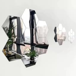 6/12pcs 3D Mirror Wall Sticker Hexagon Decal Home Decor DIY Self-adhesive Mirror Decor Stickers Art Wall Decoration 126mm Large