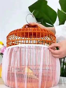 2025 M/L Bird Cage Cover Mesh Bird Cage Case Cover Skirt Traps Clean Cage