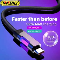 NNBILI NEW RGB Fast Charging Cable 100W A-C and 60W C-C Charging Cable Fast Charging Cable, for Xiaomi Huawei OPPO Oneplus Cable