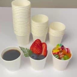 50/100PCS White Paper Cups Juice Milk Coffee Disposable Hot Cold Drinking Paper Cups Weddings Birthdays Picnics Packing