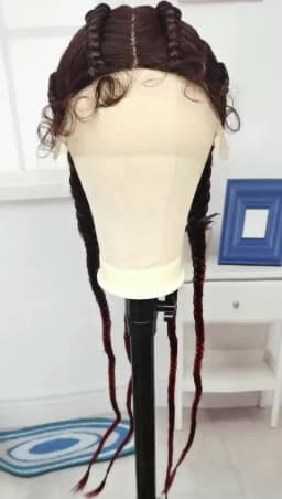 32 inches Large Four Braid Lace Wig for Black Women Braided Wig Full Lace Box Braids Wig Women Synthetic Braided