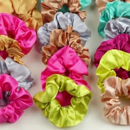 40Pcs Random Color Elastic Scrunchies Womens Low Ponytail Hold Headband Solid Color Ribbon Hair Band