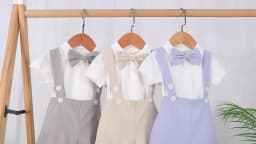 2PCS Summer Newborn Boy Gentlemen Clothes Set Bowtie Short Sleeve Cotton Romper+Suspender Pant Wear for Toddler Boy 0-24 Months