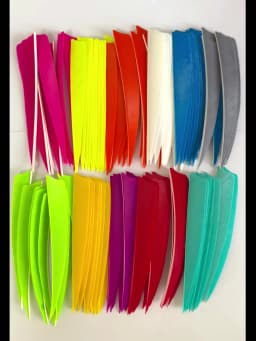 IBOUNFOX 100Pcs Archery Arrow 5 Inch Real Feathers Fletching Right/ Left Wing Shild Cut for DIY Hunting Shooting Shafts