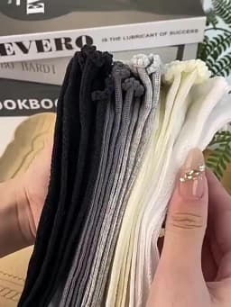 4 Pairs Women Solid Color Mesh Mid Tube Socks Summer Lightweight Breathable Fashionable Wavy Edge Ballet Style Casual Socks