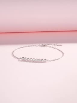 MODIAN D Color Moissanite 925 Sterling Silver Simple Bracelet Round Lab Diamond Chain Link Jewelry For Women Luxury Wedding Gift