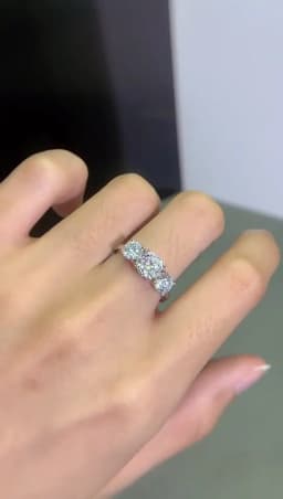 Total 4 Carat Moissanite Ring D Color VVS1 EX Round Moissanite Ring 925 Sterling Silver Eternity Ring Women Engagement Wedding