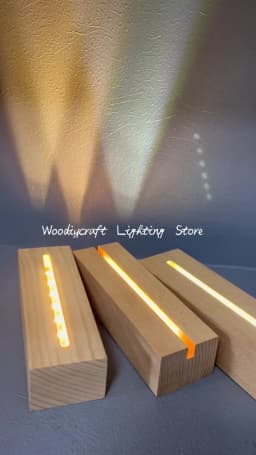 5mm Acrylic Led Base Wooden 3D Night Lights Display Stand with Led Lights USB AAA Batteries Powered for Plexiglass Arts Lamps