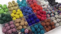 20pcs 10mm Mixed Colour Glass Rhinestone Clay Set Round Beads, disco Style Crystal Shambhala Beads For DIY Jewelry Making Crafts
