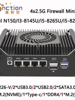 Aittact N150/6405U/I3-8145U/I5-8265U Firewall Soft Route 4-Port I226-V 2.5G Robust PFSense OPNsense Fanless Mini PC Computer