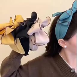 Multi Layered Big Bow Knot Headbands for Women Daily Party Headpiece Solid Crepe Cloth Adult Shopping Holiday Hairbands