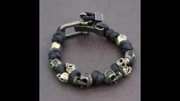 Vintage Skull Bracelet for Men Creative Adjustable Handmade Woven Bangles Punk Hip Hop Motorcycle Jewelry Accessories Wholesale