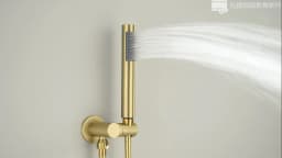 Brushed Golden Hand Held Shower Head Black Handshower Head Plastic Head Faucet Accessory Single Function