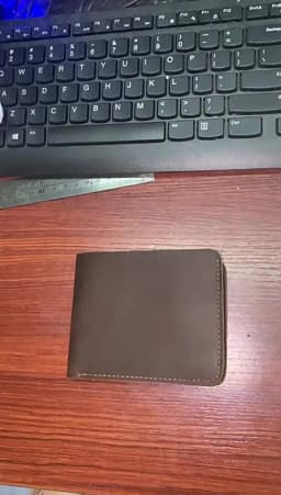 100% Full Cow Genuine Leather Wallet Men Simple Design Handmade Horizontal Small Bifold Purse for Men
