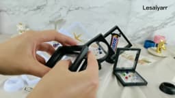 PE Film Black Jewelry Storage Box 3D Packaging Case Gemstone Free Stand Floating Frame Membrane Ring Earrings Necklace Display