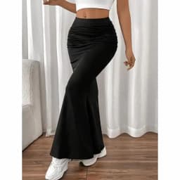 Women Solid Slim Fishtail Skirt Spring Summer New In Elegant Fashion High Waist Fold Skirts Lady Causal Street Short Dress Sexy