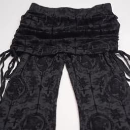Goth Drak Elegant Fashion Flocking Print Long Pants 90s Grunge Mesh See Through Bodycon Flare Pant Mall Gothic Women Trousers