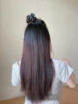 Synthetic Colored Highlighting Clip-in Hair Extensions Long Straight Ear-hanging Dyeing Wig Piece Color Thin Seamless Fake Hair