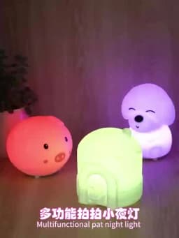 LED Night Light Cute Sheep Panda Rabbit Silicone Lamp Rechargeable Animal Shape Sleep Soft Nightlights For Kids Birthday Gift
