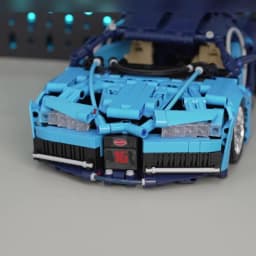 KAVOWORLD 1144PCS 1:14 Scale Blue Racing Building Block Toys Blue Supercar Building Kit Collectible Sports Car Model with Adjustable Scissor Doors & Rear Wing STEM Construction Toy for Teens 14+ Home Office Desk Decor Display