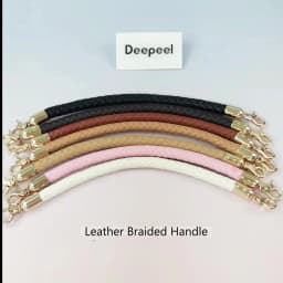 2Pcs 30/40/60mm Bag Handles Colored Replaceable Leather Shoulder Strap Fashion Handbag Weave PU Metal Buckle Accessories