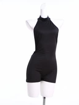 Weird Puss Backless Playsuits Women Turtleneck Sleeveless Solid Skinny Sexy Midnight Simple Classic Party Hottie Streetwear