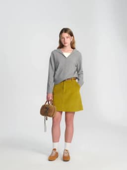 DUSHU Plus Size Women's High Waisted Ribbed Texture A-Line Skirt - 2025 Fall Winter New Arrival Modern Weekly Collection Skirts